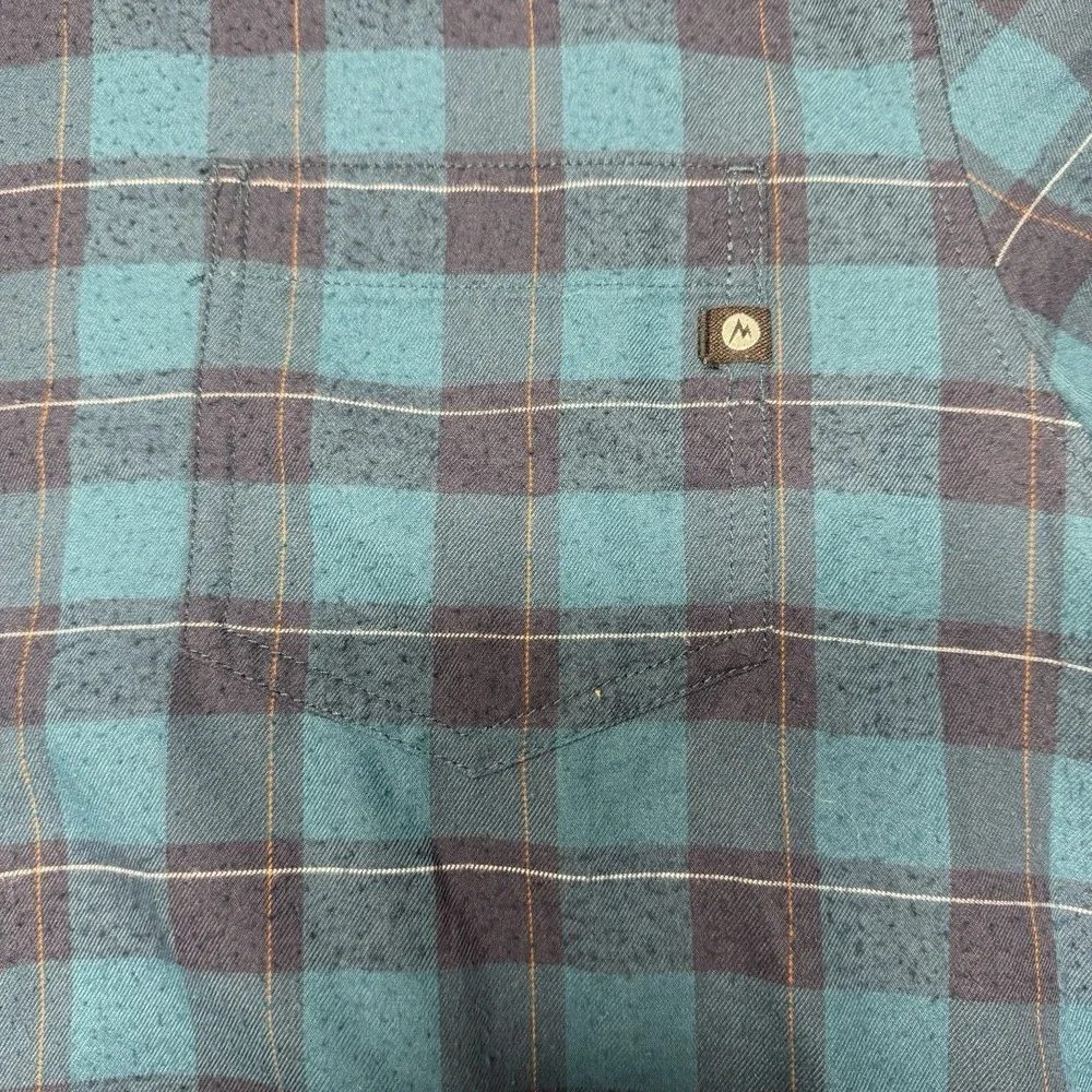 Marmot Bodega‎ Lightweight Flannel Shirt Blue Mens Large Plaid Long Sleeve